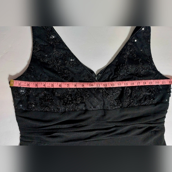 S.L. Fashions Sequin Mid Length Black Dress with Cover 20W - Picture 6 of 10